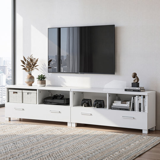 Tv Cabinet Entertainment Unit 180Cm White Eddie - Artiss Stand Drawers Furni