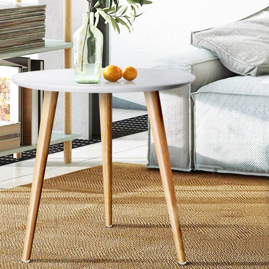 Coffee Table Round Side Table - White