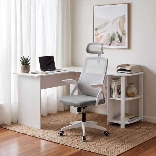 L Shaped Desk Set With Chair 136x130x72.5cm