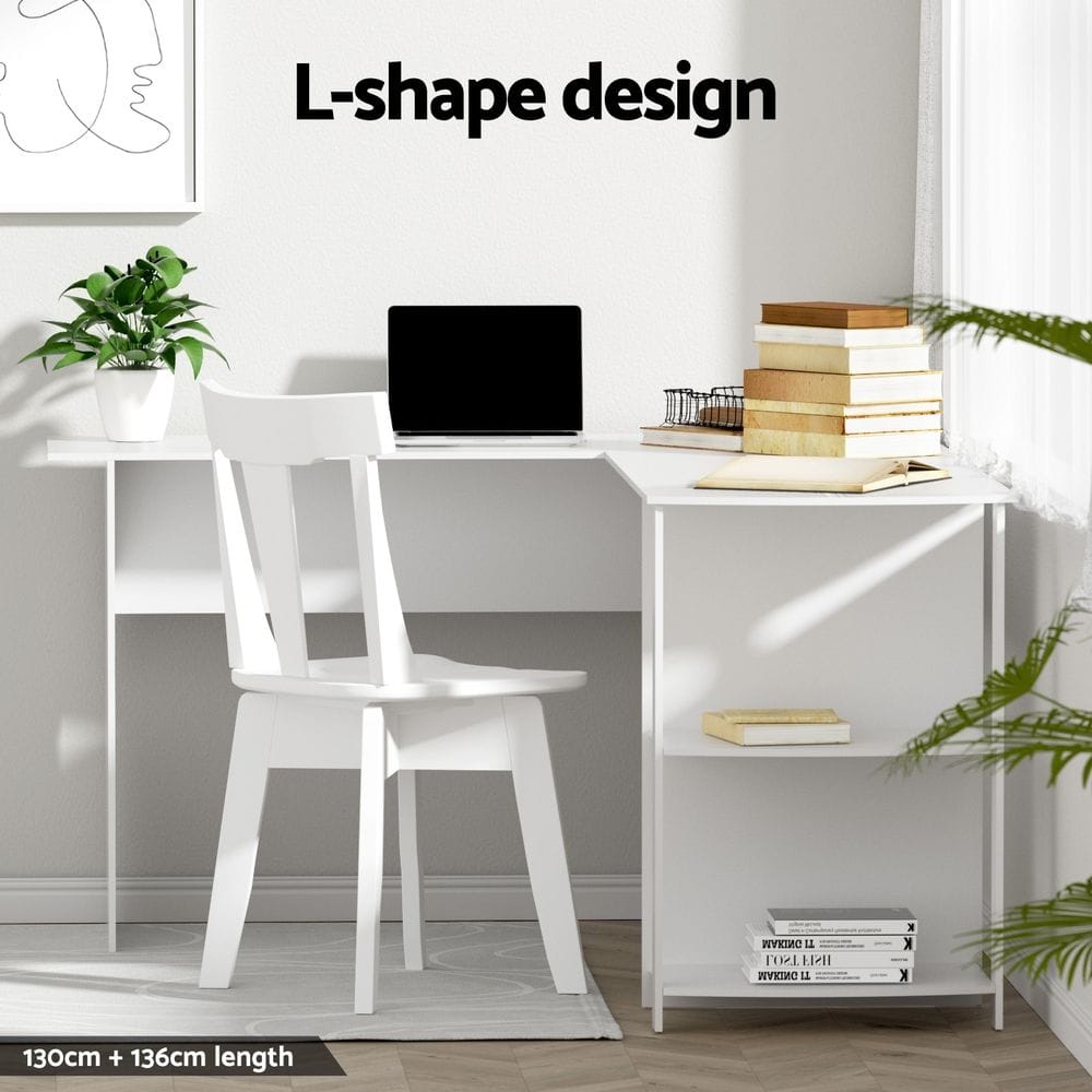 L Shaped Desk Set With Chair 136x130x72.5cm