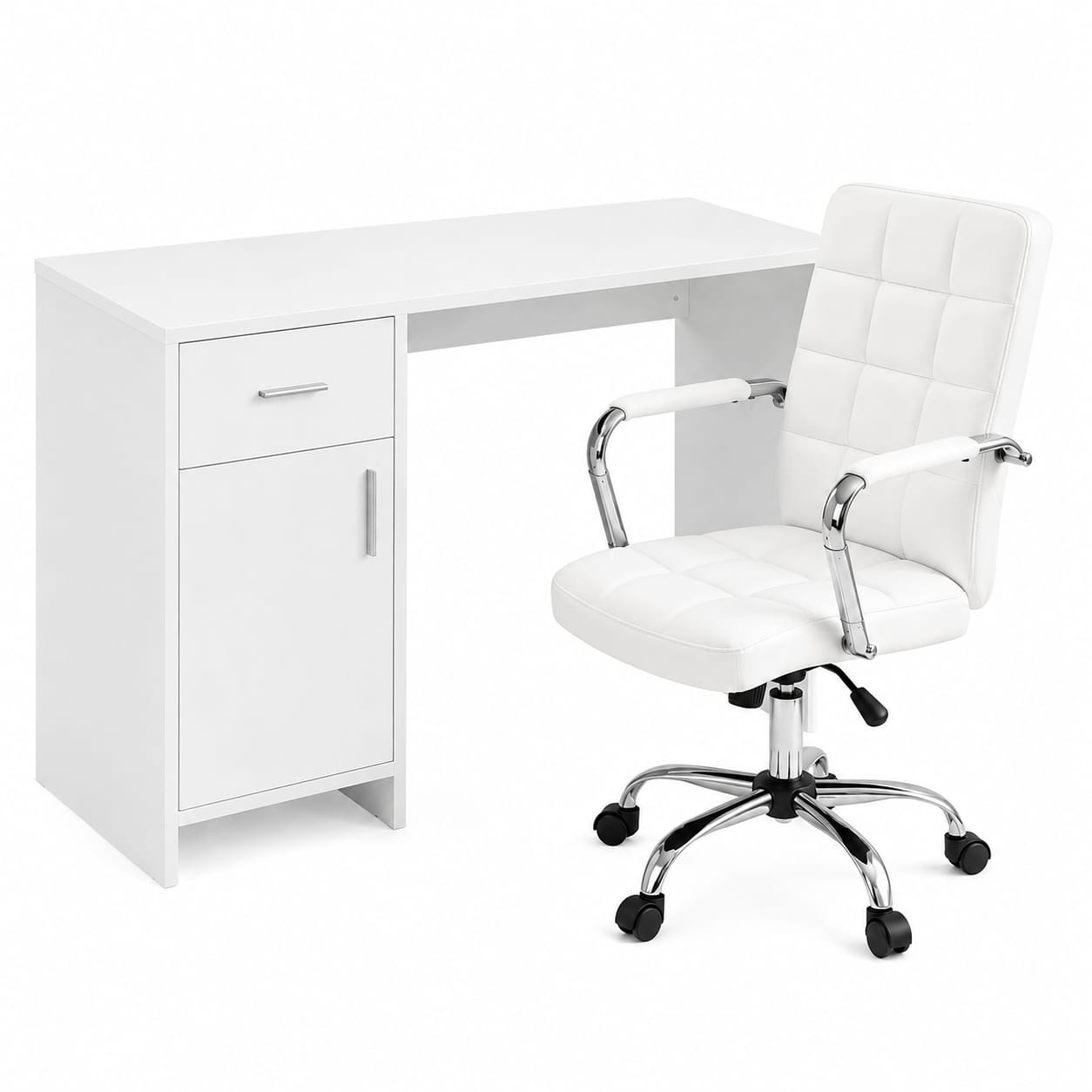 Computer Desk Set White 100x60x74cm