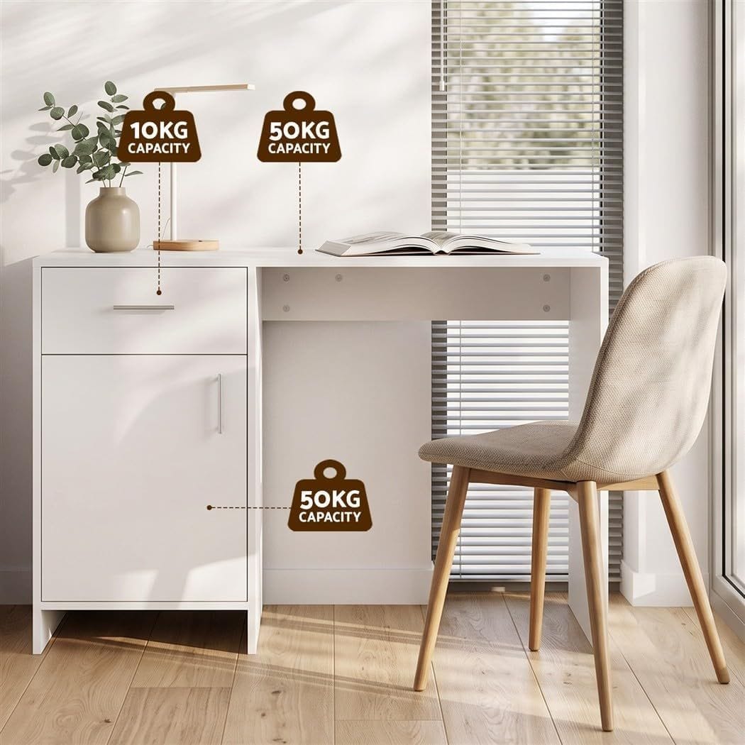 Computer Desk Set White 100x60x74cm