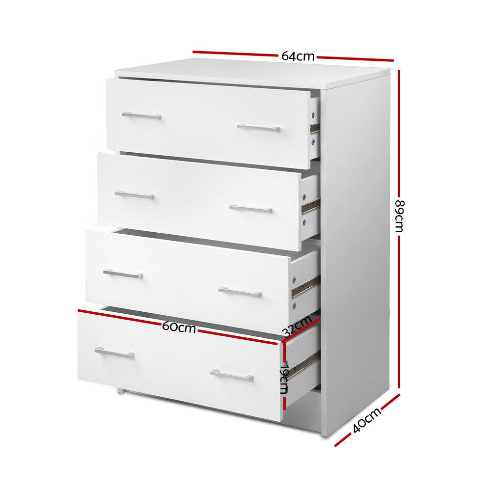 4 Chest Of Drawers - Andes White