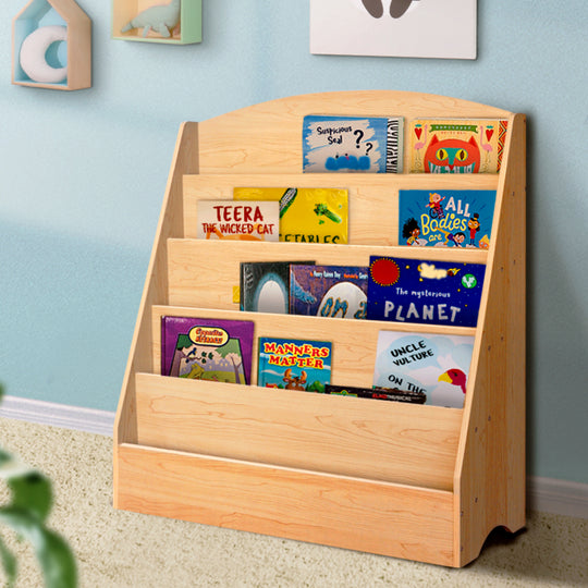 5 Tiers Kids Bookshelf Magazine Shelf Organiser Bookcase Display Rack - Kid's Bookcases & Shelves