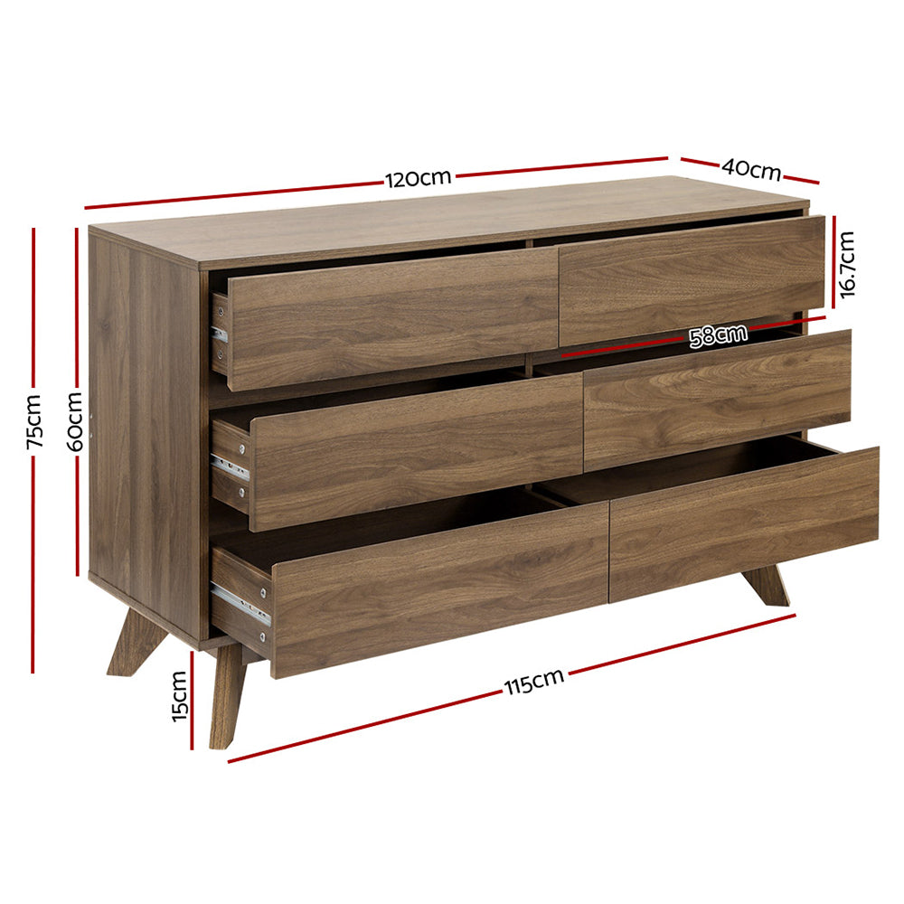 6 Chest Of Drawers Xavi Walnut