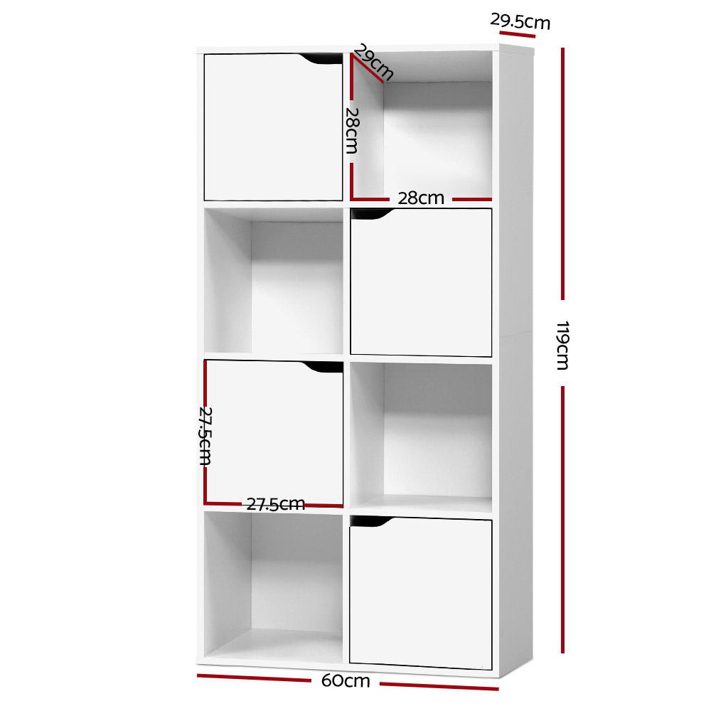 8 Cube Shelf Bookshelf White Storage Organizer Display Rack Unit