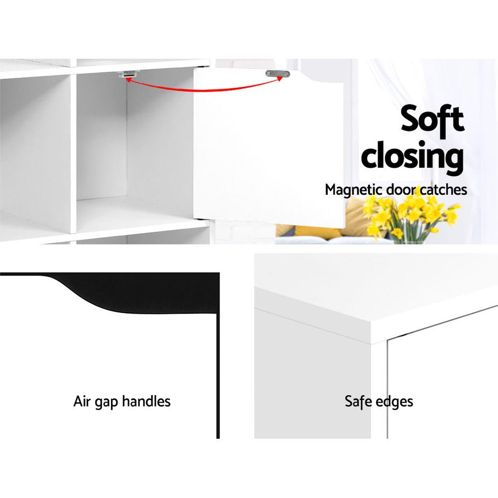 8 Cube Shelf Bookshelf White Storage Organizer Display Rack Unit