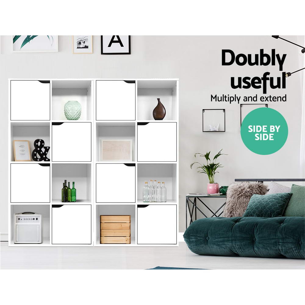 8 Cube Shelf Bookshelf White Storage Organizer Display Rack Unit