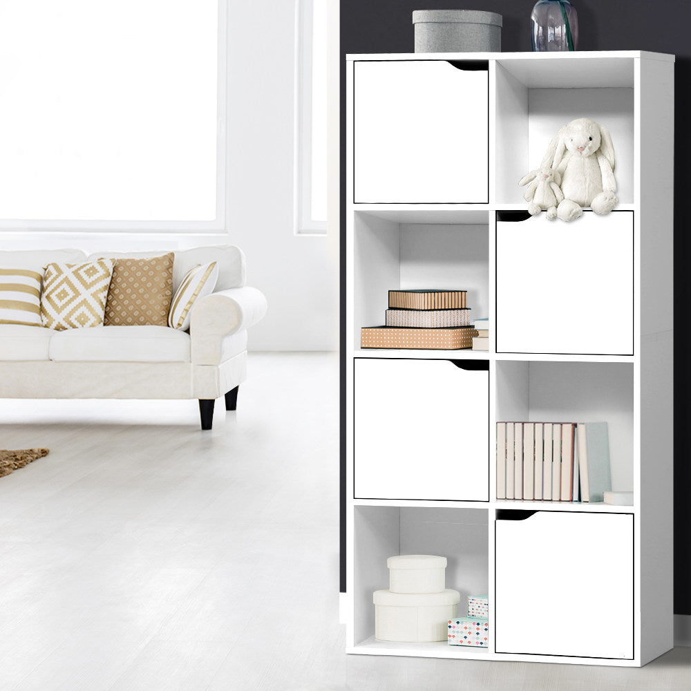 8 Cube Shelf Bookshelf White Storage Organizer Display Rack Unit