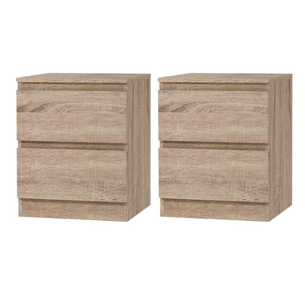 Bedside Table 2 Drawers Oak 40x39.5x50cm