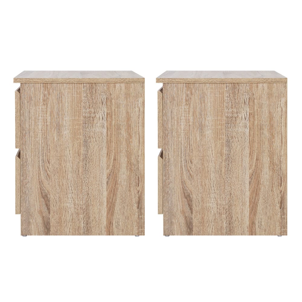 Bedside Table 2 Drawers Oak 40x39.5x50cm