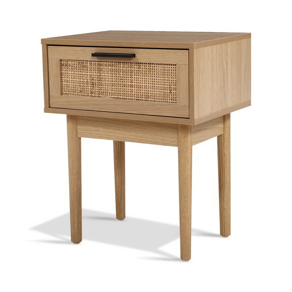 Elegant Rattan Bedside Table with Drawers | Rattan finish