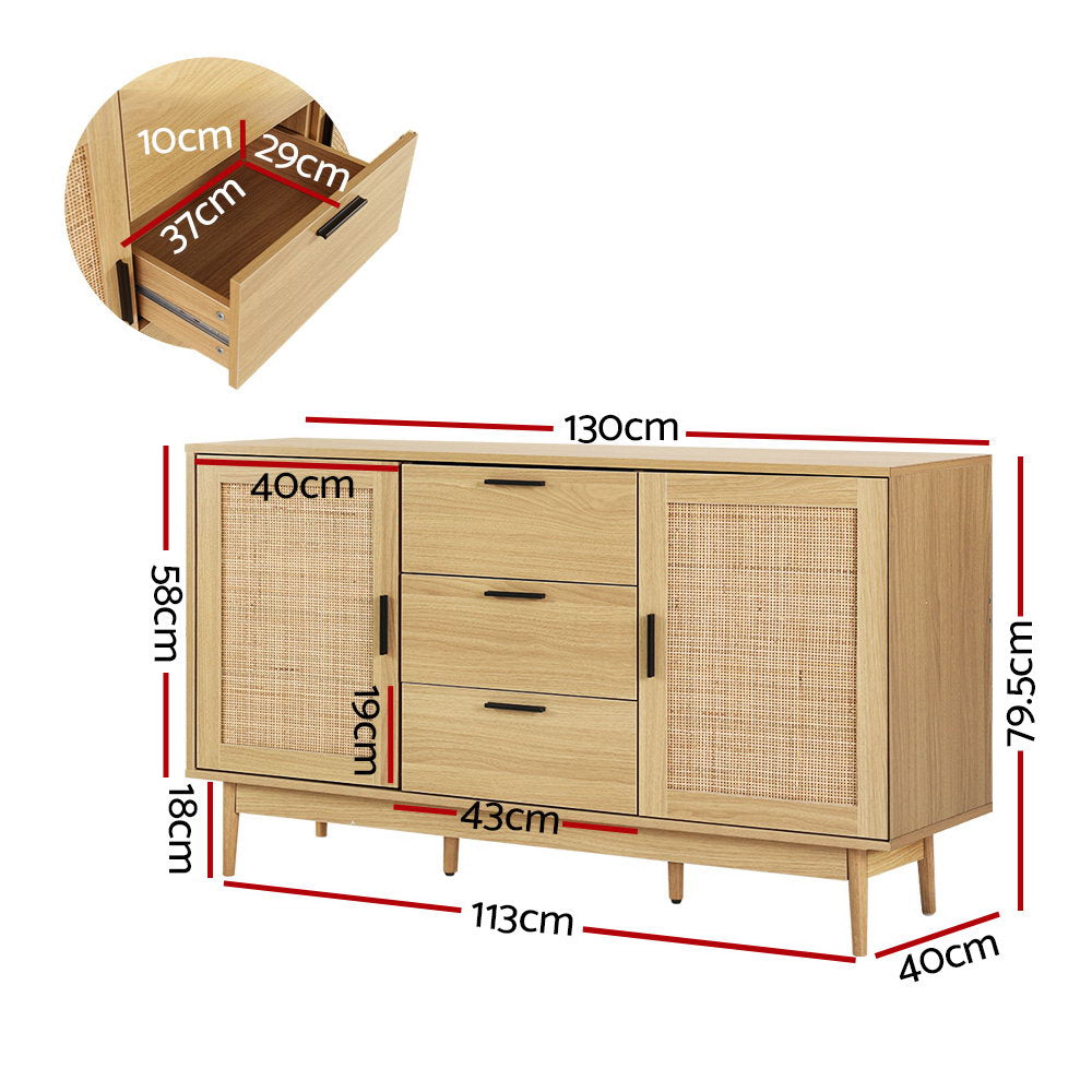 Rattan Buffet Sideboard - Briony Oak | Oak colour