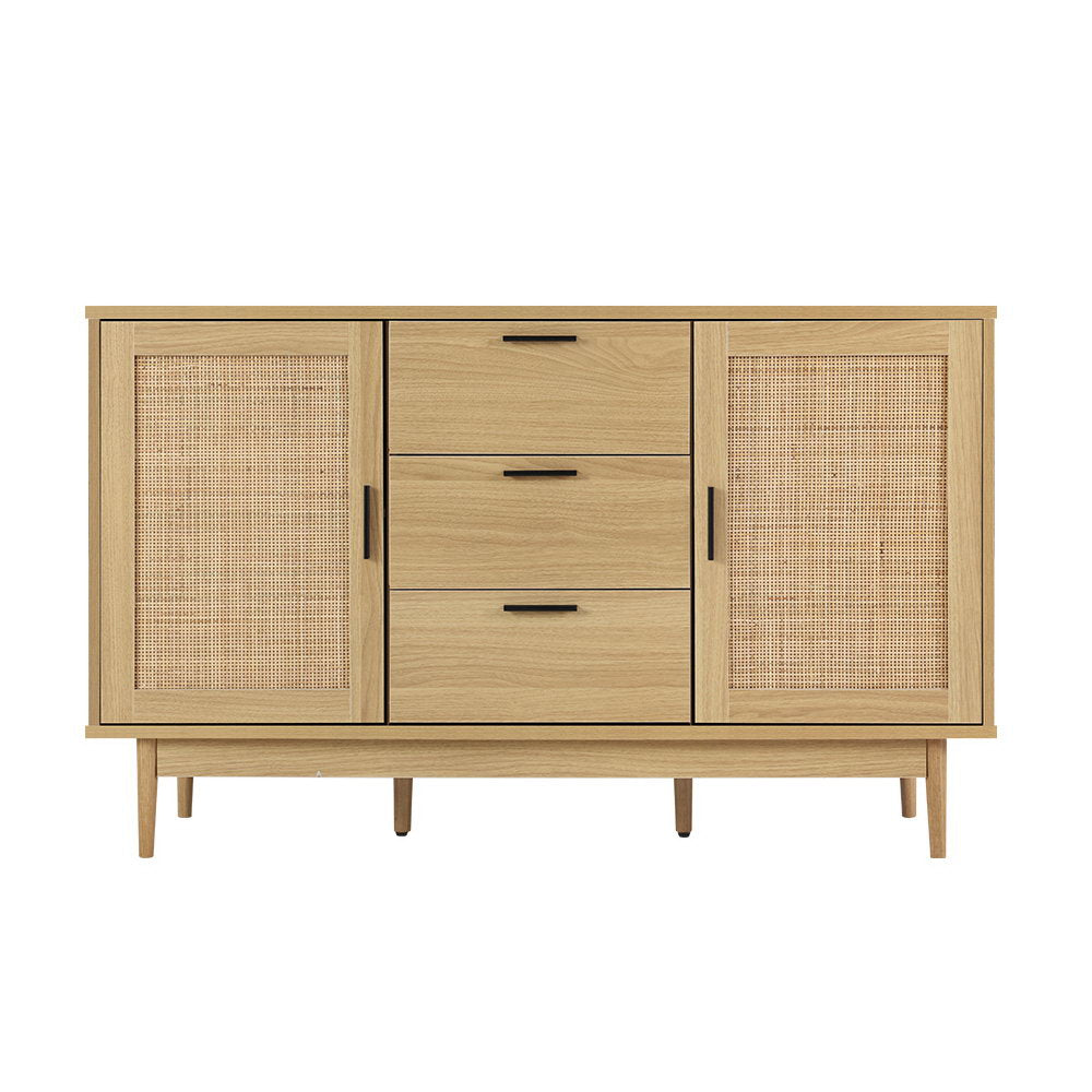 Rattan Buffet Sideboard - Briony Oak, Rattan finish