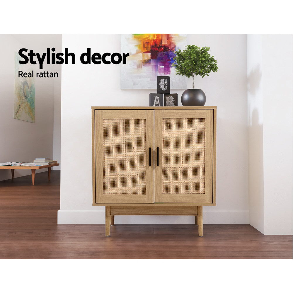 Rattan Buffet Sideboard 2 Doors - Briony Oak