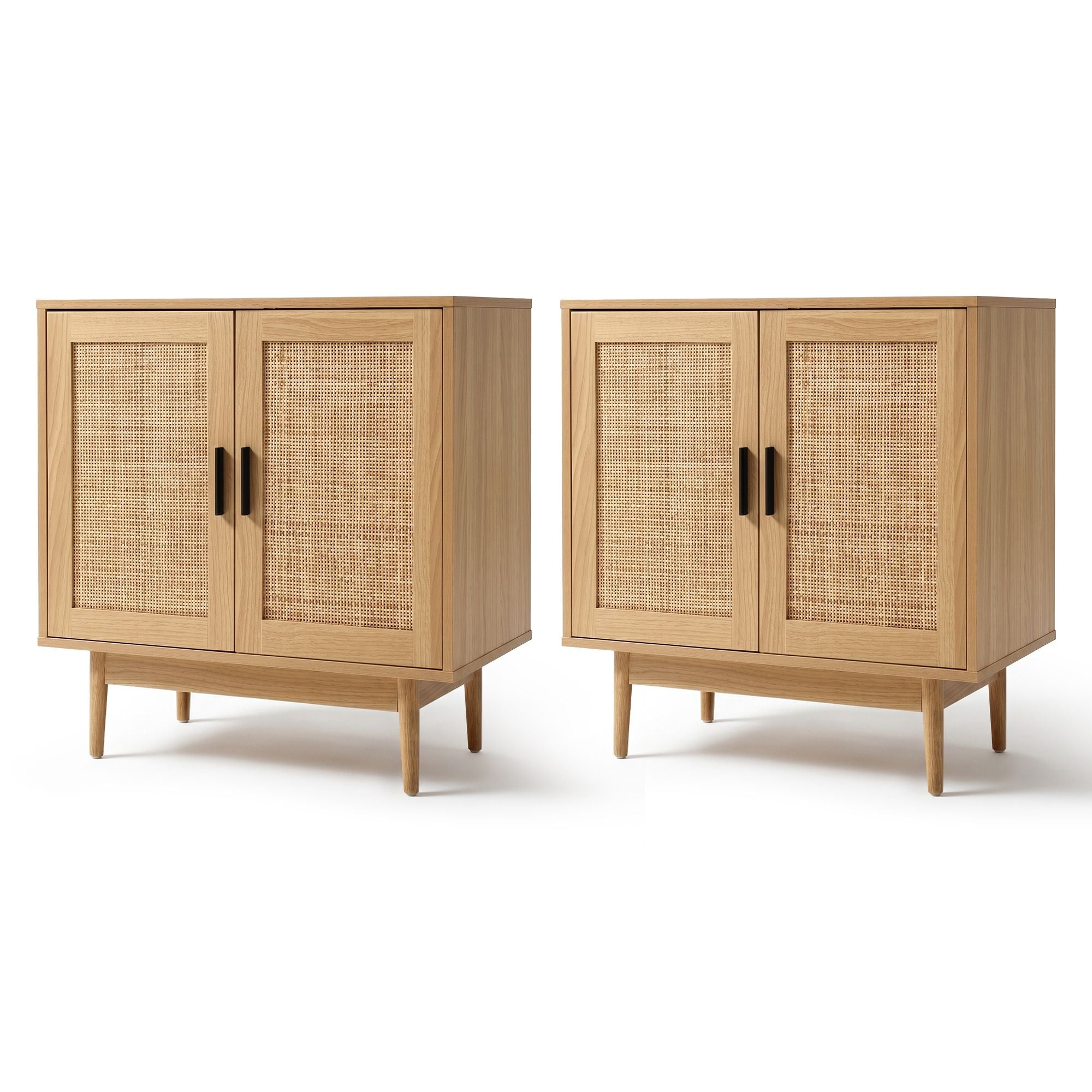 Rattan Buffet Sideboard Cabinet Set of 2 | Simpledeals