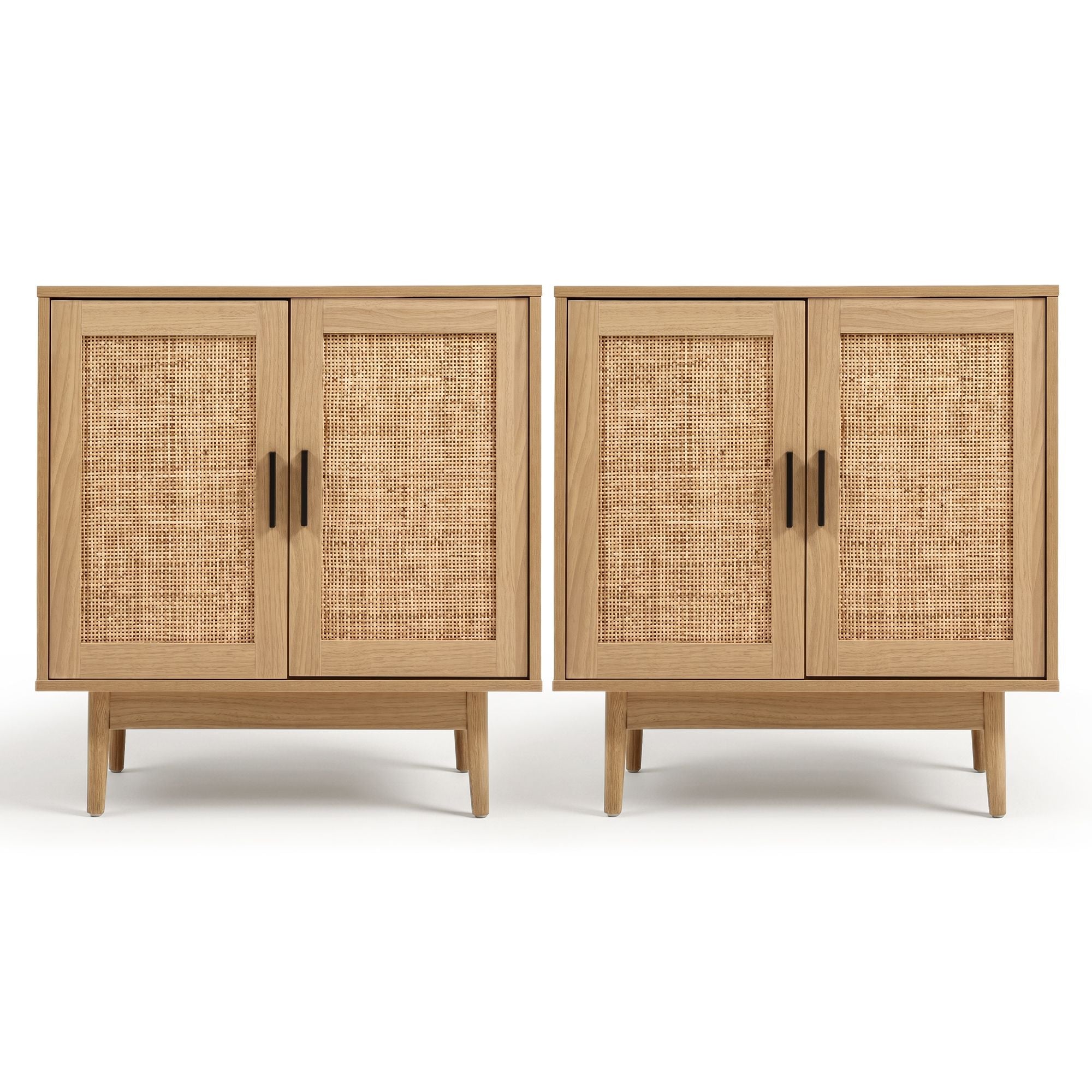 Rattan Buffet Sideboard Cabinet Set of 2 | Simpledeals