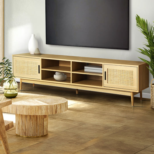 Tv Cabinet Entertainment Unit 180Cm Rattan Cole - Storage Wooden