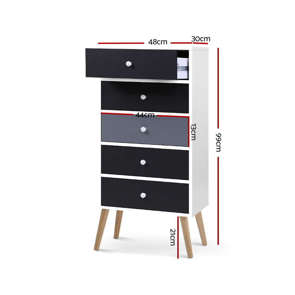 5 Chest Of Drawers - Bonds White