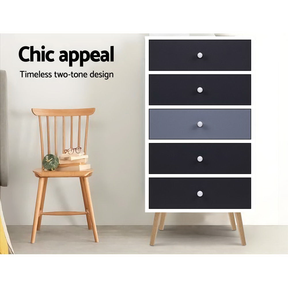 5 Chest Of Drawers - Bonds White