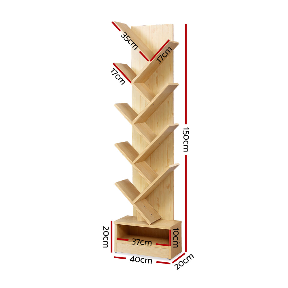 Tree Bookshelf 9 Tiers - Echo Oak