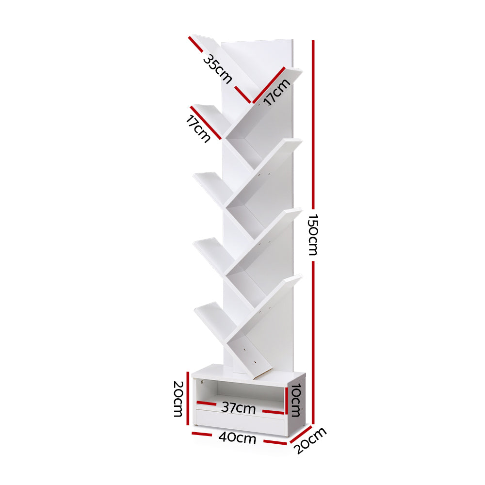 Tree Bookshelf 9 Tiers - Echo White