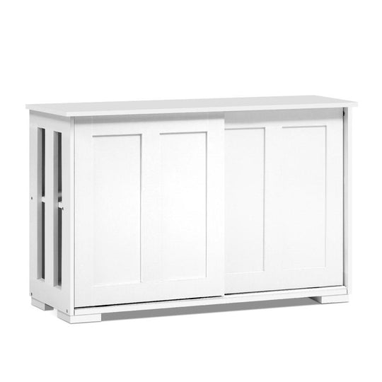 Buffet Sideboard Sliding Doors - Sera White - Artiss Cabinet Storage Shelf
