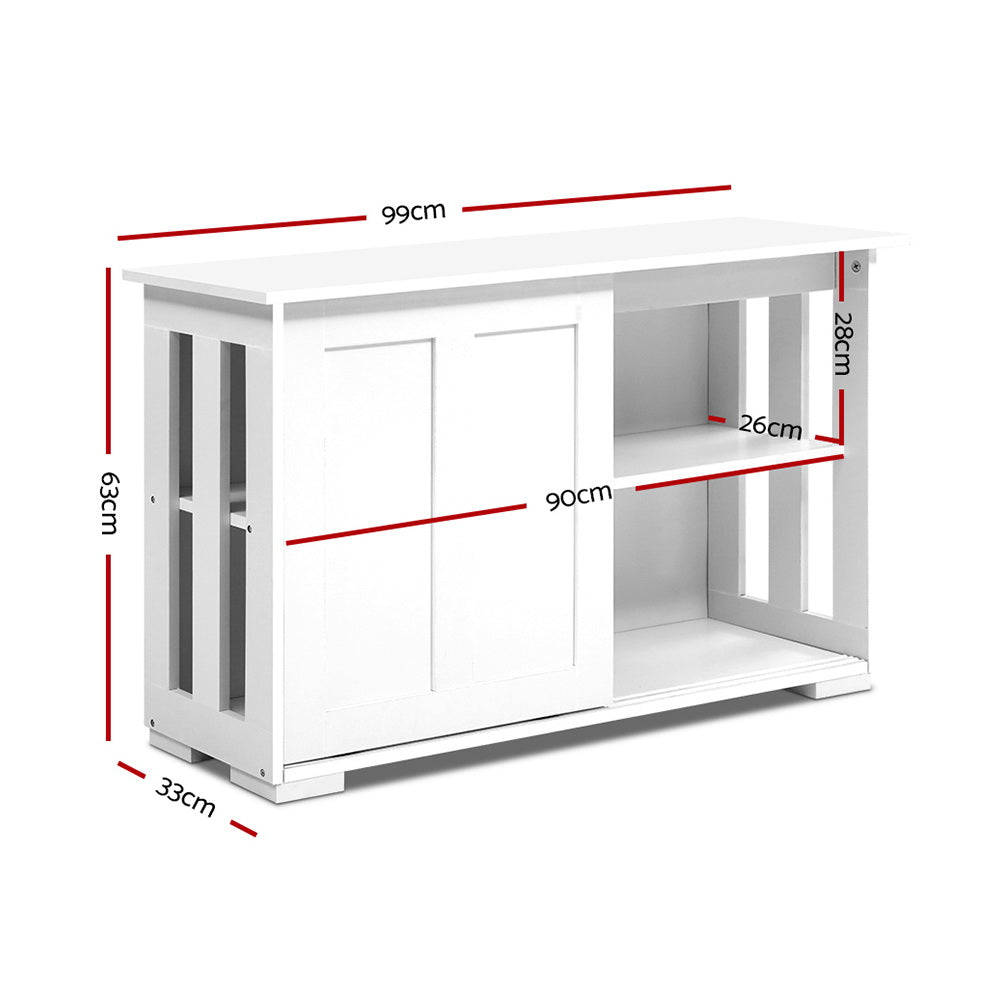 Buffet Sideboard Sliding Doors - Sera White | White colour