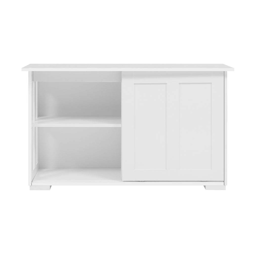 Artiss Cabinet Storage Shelf - Buffet Sideboard Sliding Doors - Sera White