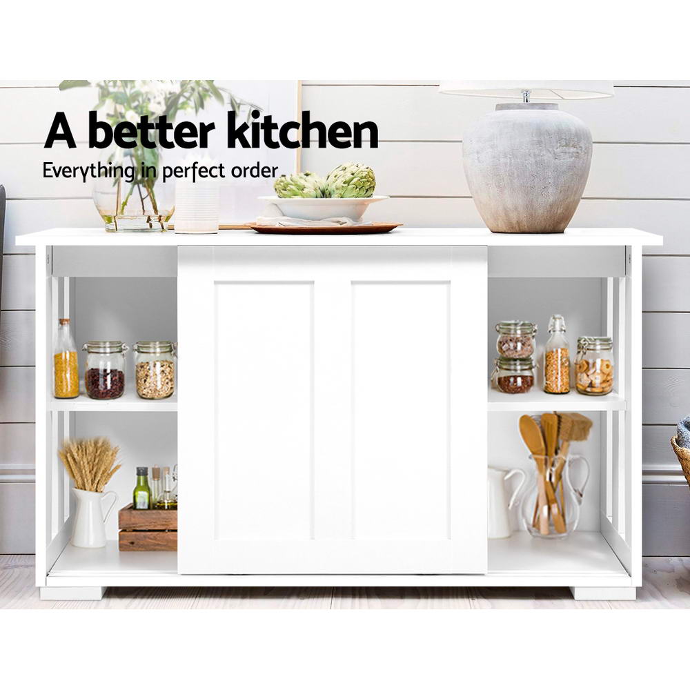 White colour - Buffet Sideboard Sliding Doors - Sera White