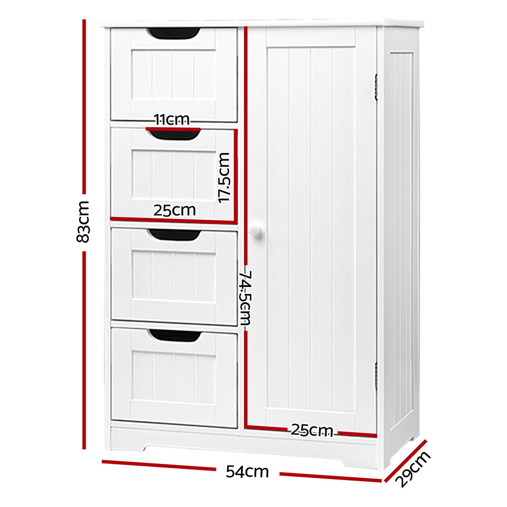 Bathroom Tallboy Storage Cabinet - White