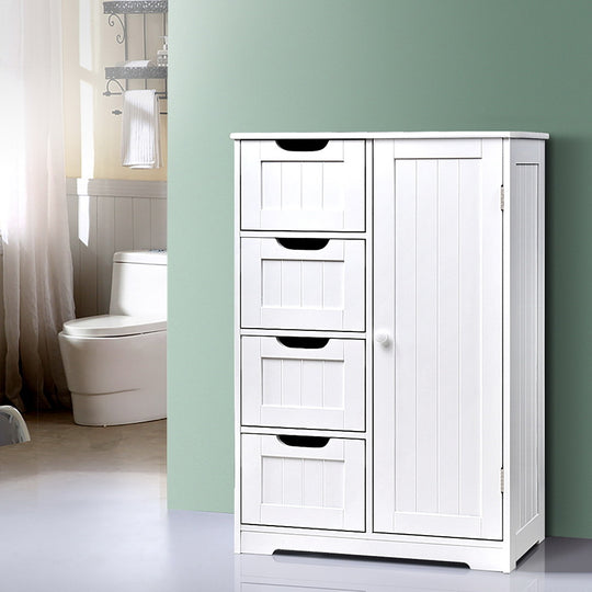 Bathroom Storage Cabinet - White Drawers