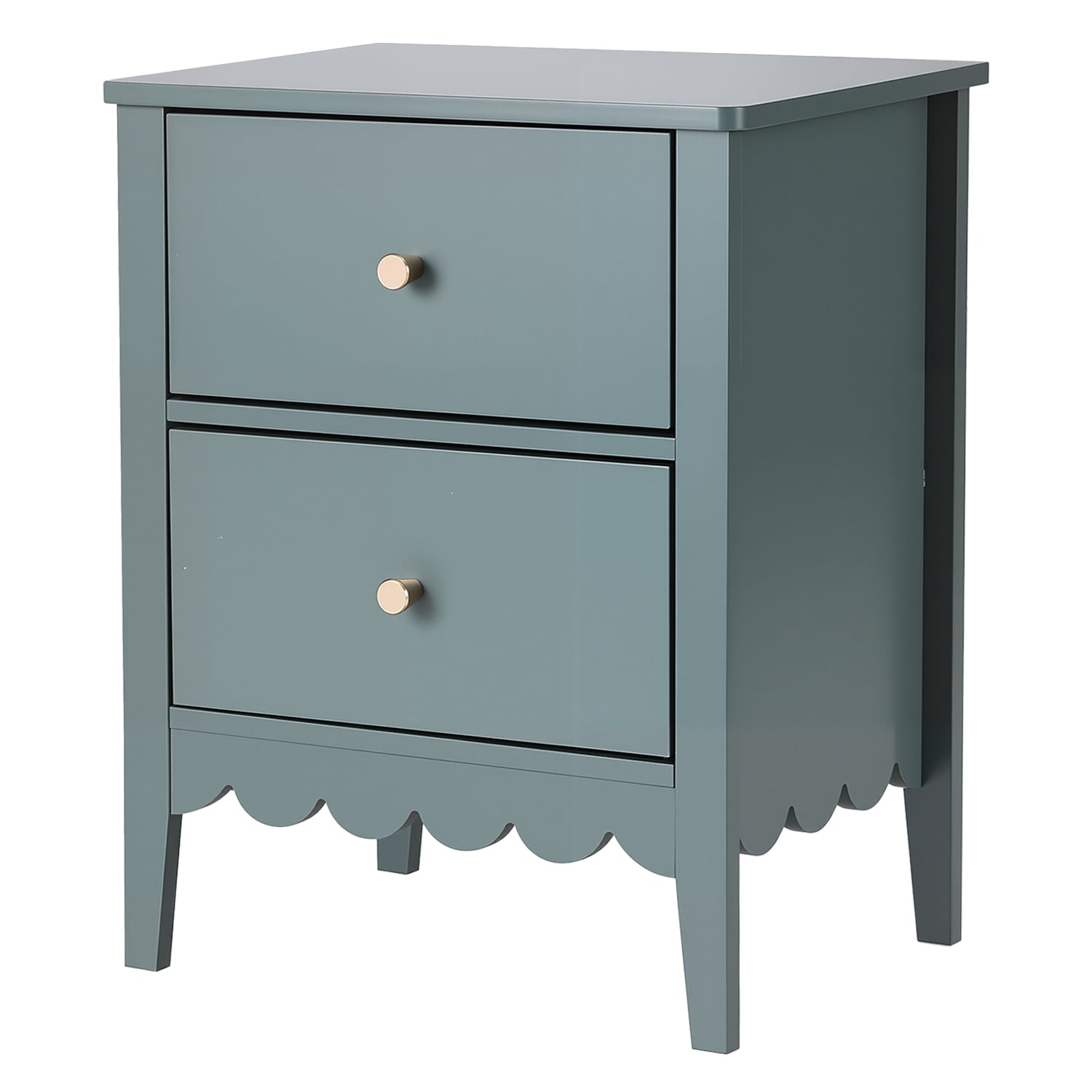 Bedside Table 2 Drawers Green 40x30x50cm