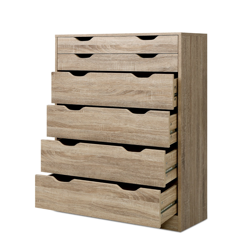 6-Drawer Chest of Drawers Myla Oak Storage Cabinet Bedroom Unit