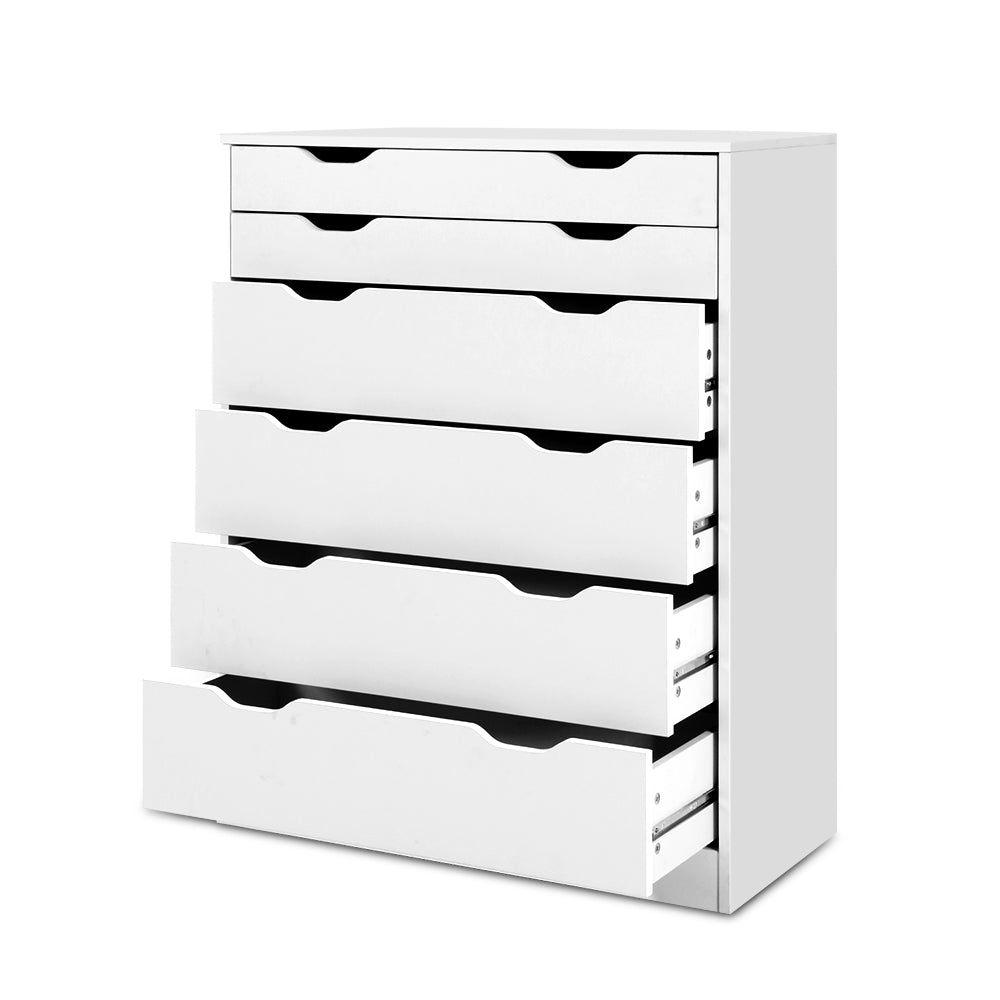 6 Chest of Drawers Myla White Modern Storage Cabinet Bedroom Organizer