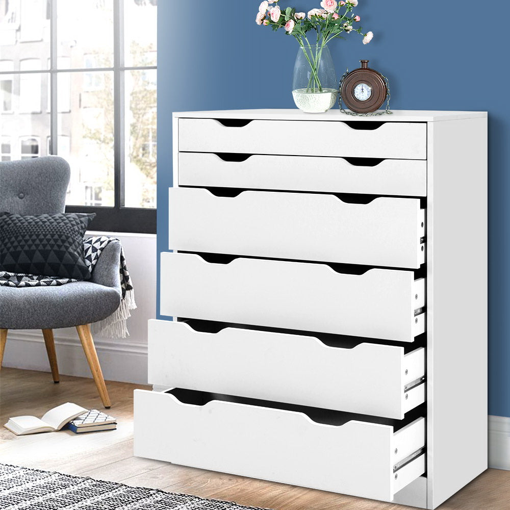 6 Chest of Drawers Myla White Modern Storage Cabinet Bedroom Organizer