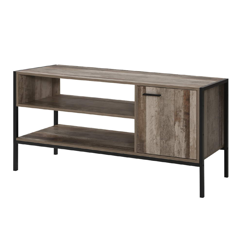 Tv Cabinet Entertainment Unit Stand Storage Wood Industrial Rustic 124Cm