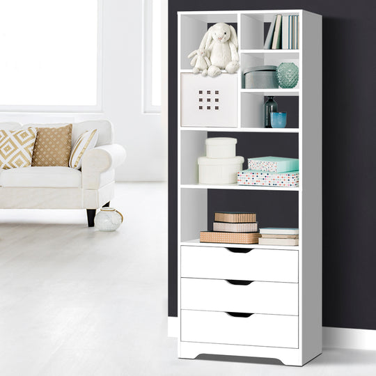 Display Drawer Bookshelf - White