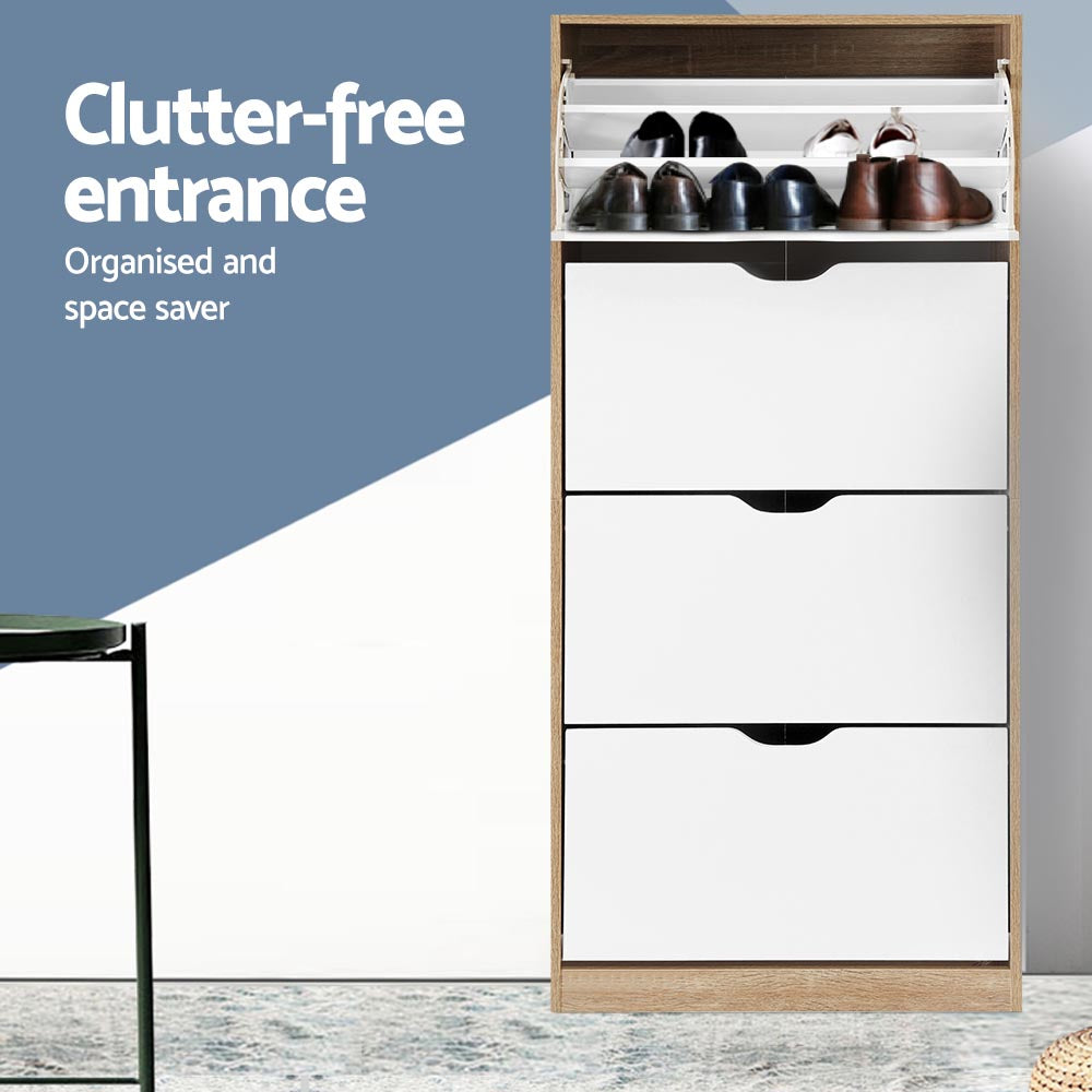 White Shoe Rack Cabinet 60 Pairs Storage Organizer Versatile