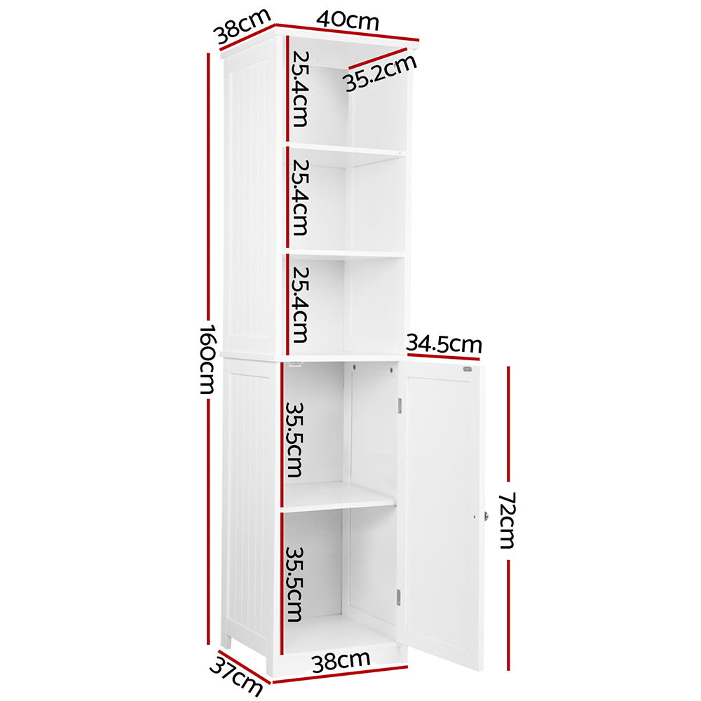 Bathroom Cabinet Storage 160cm White | White colour