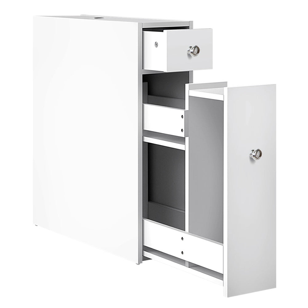 Bathroom Storage Cabinet with Tissue Holder Organizer