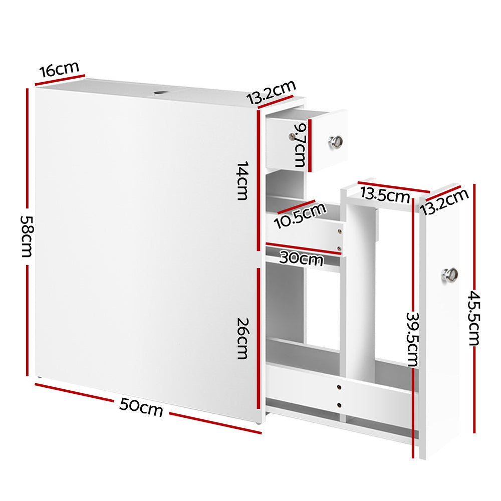 Bathroom Storage Cabinet with Tissue Holder Organizer