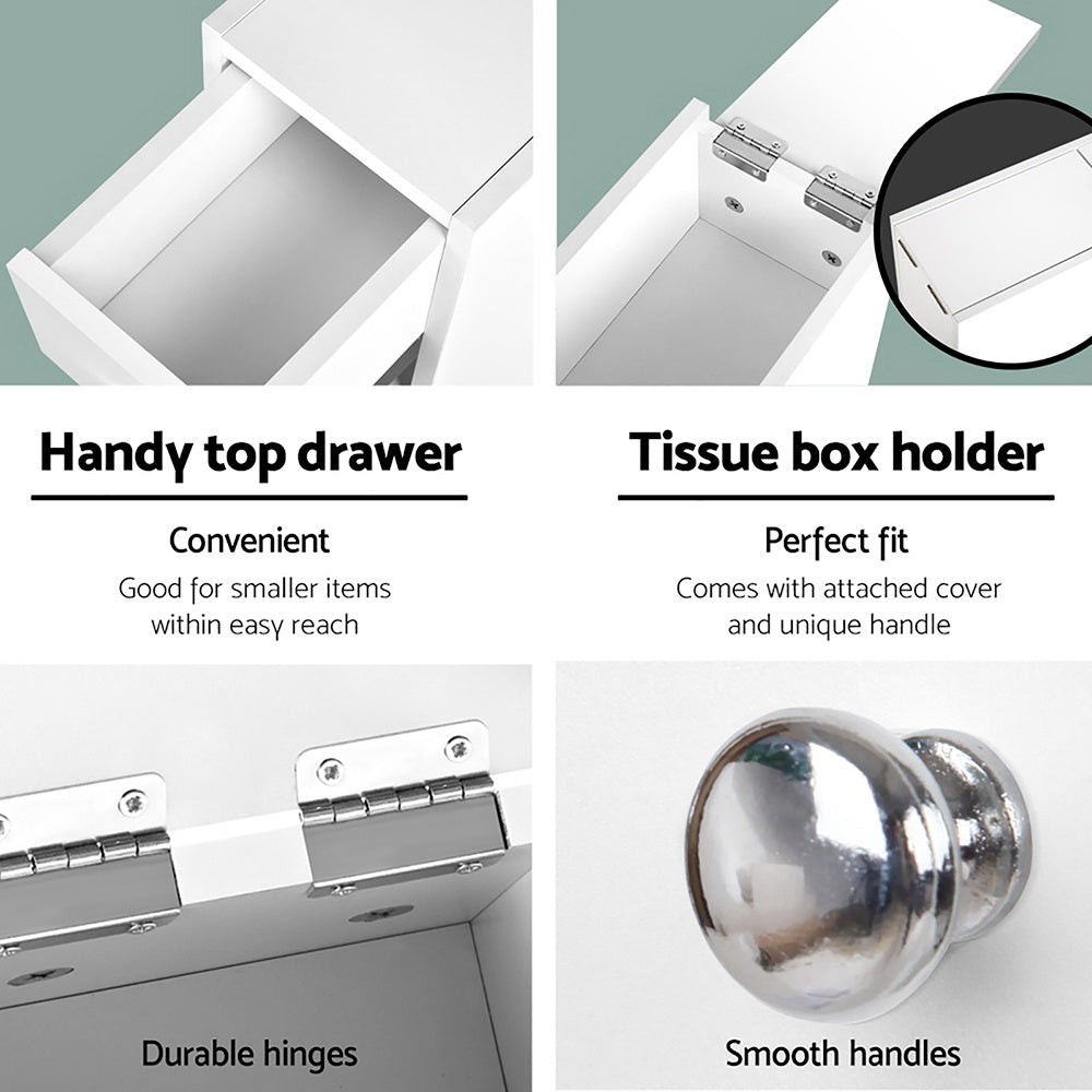 Bathroom Storage Cabinet with Tissue Holder Organizer