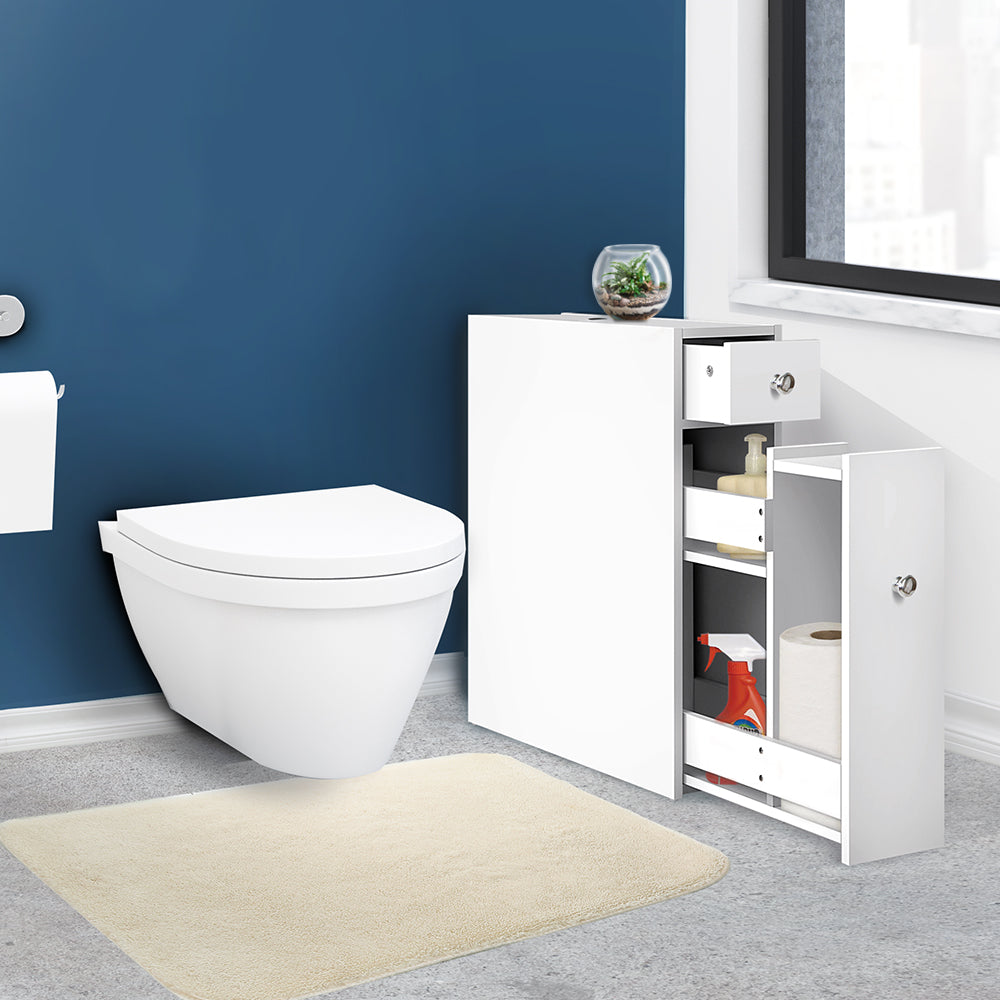Bathroom Storage Cabinet with Tissue Holder Organizer