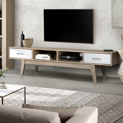 Stand Storage Drawer TV Cabinet Scandinavian 180cm Oak