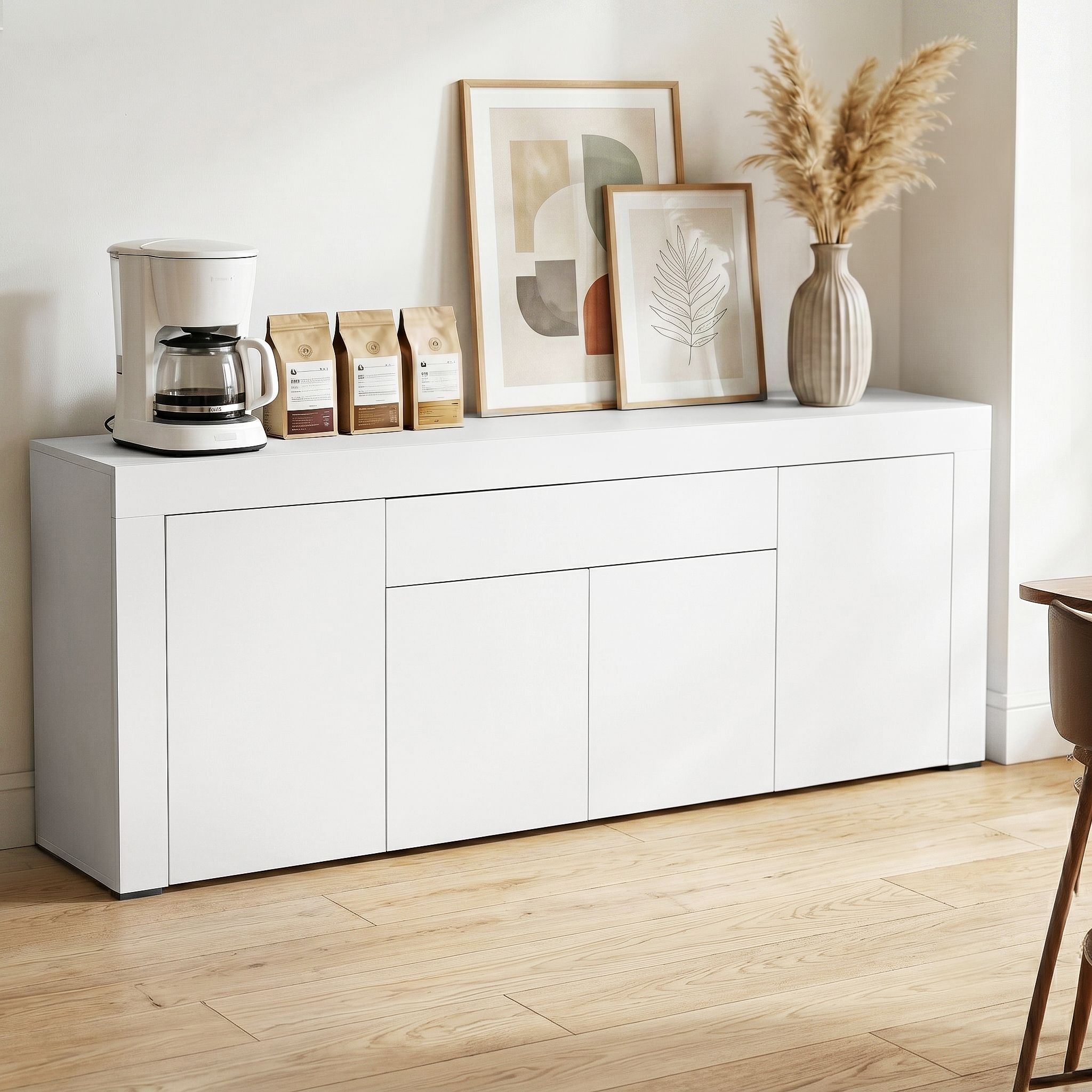 Buffet Sideboard Cabinet 180cm White Storage | Simpledeals