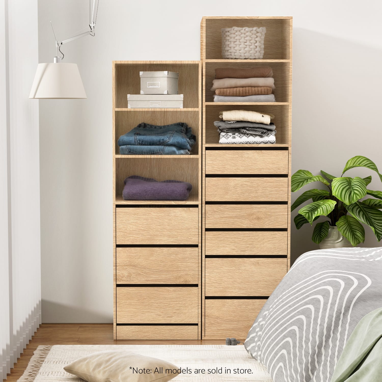 Tallboy Chest Of Drawers Pine 50.5x40.5x160cm