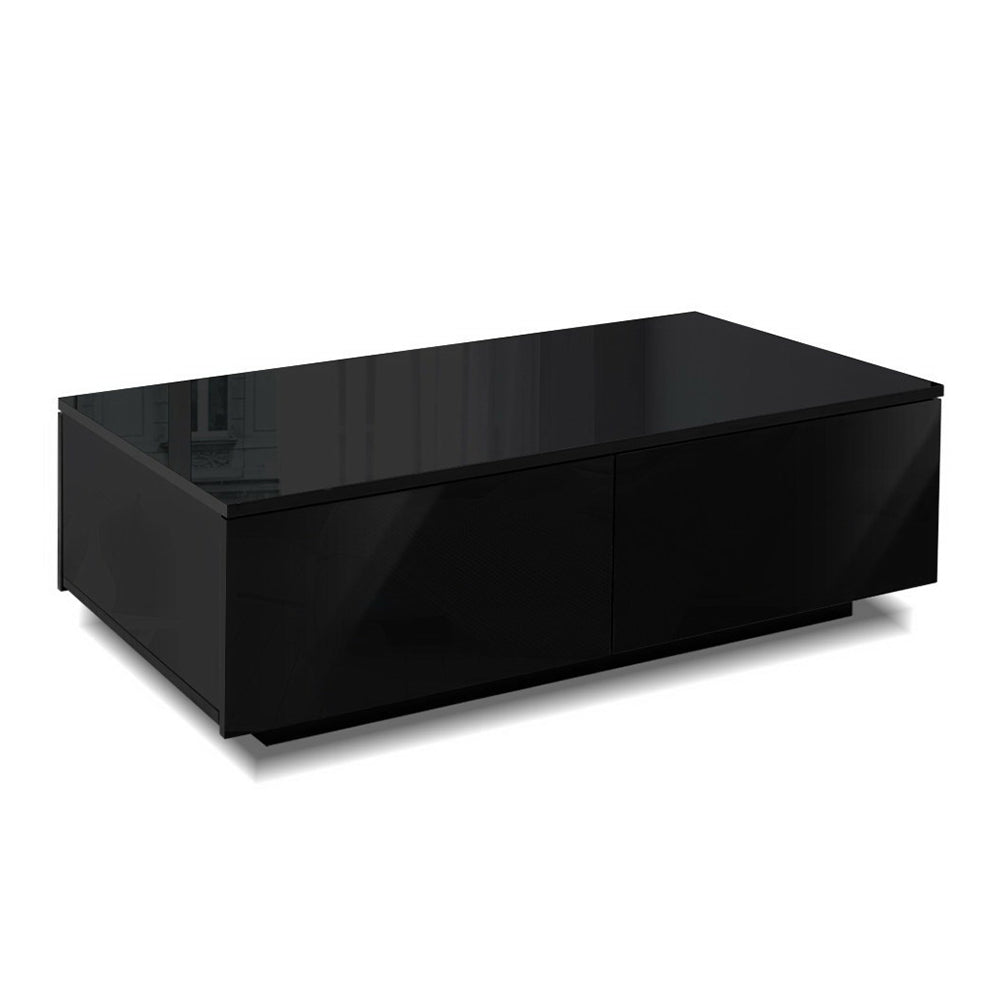 Trevi Coffee Table 4 Drawers Black Living Room Storage