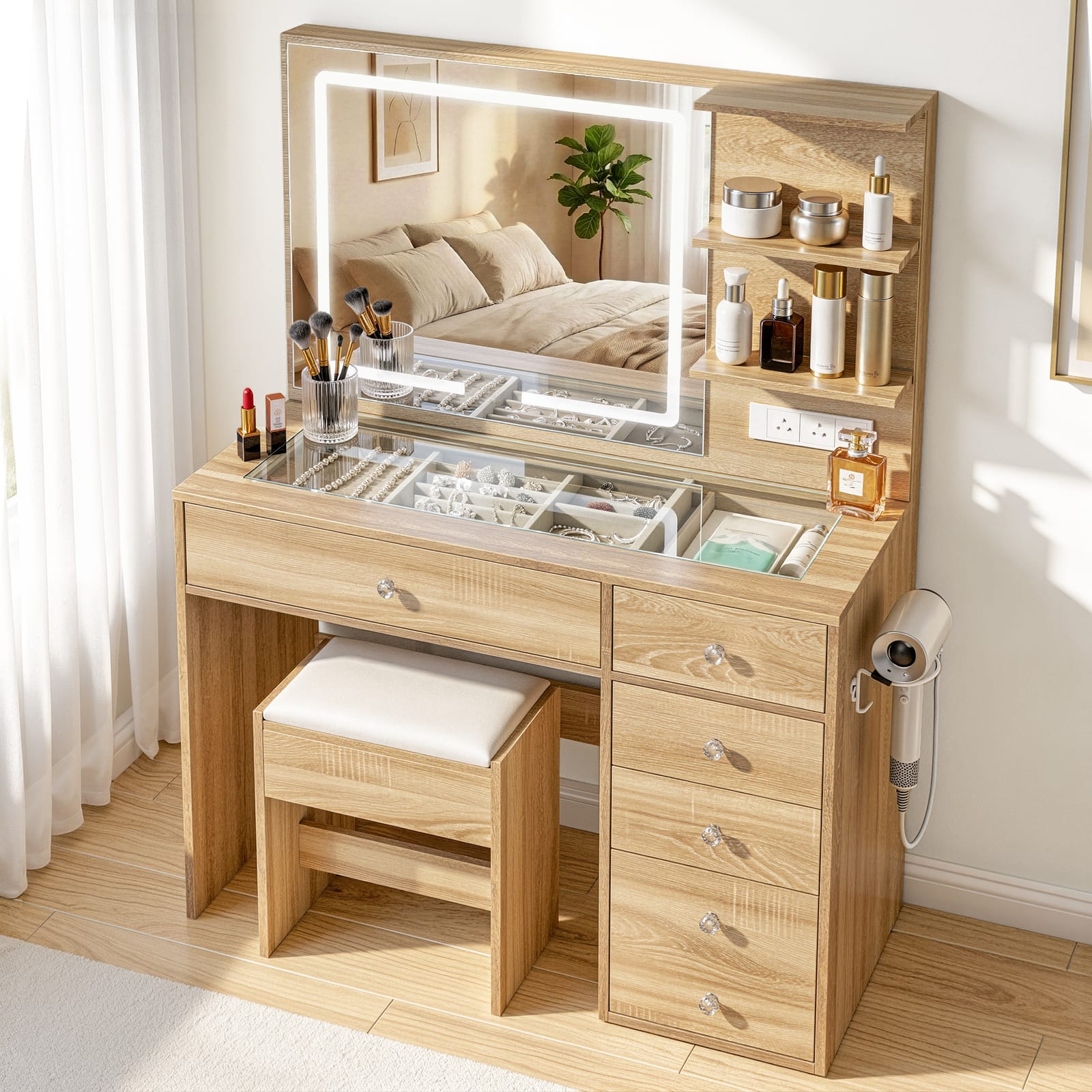 Dressing Table Vanity Set 104x43x140cm