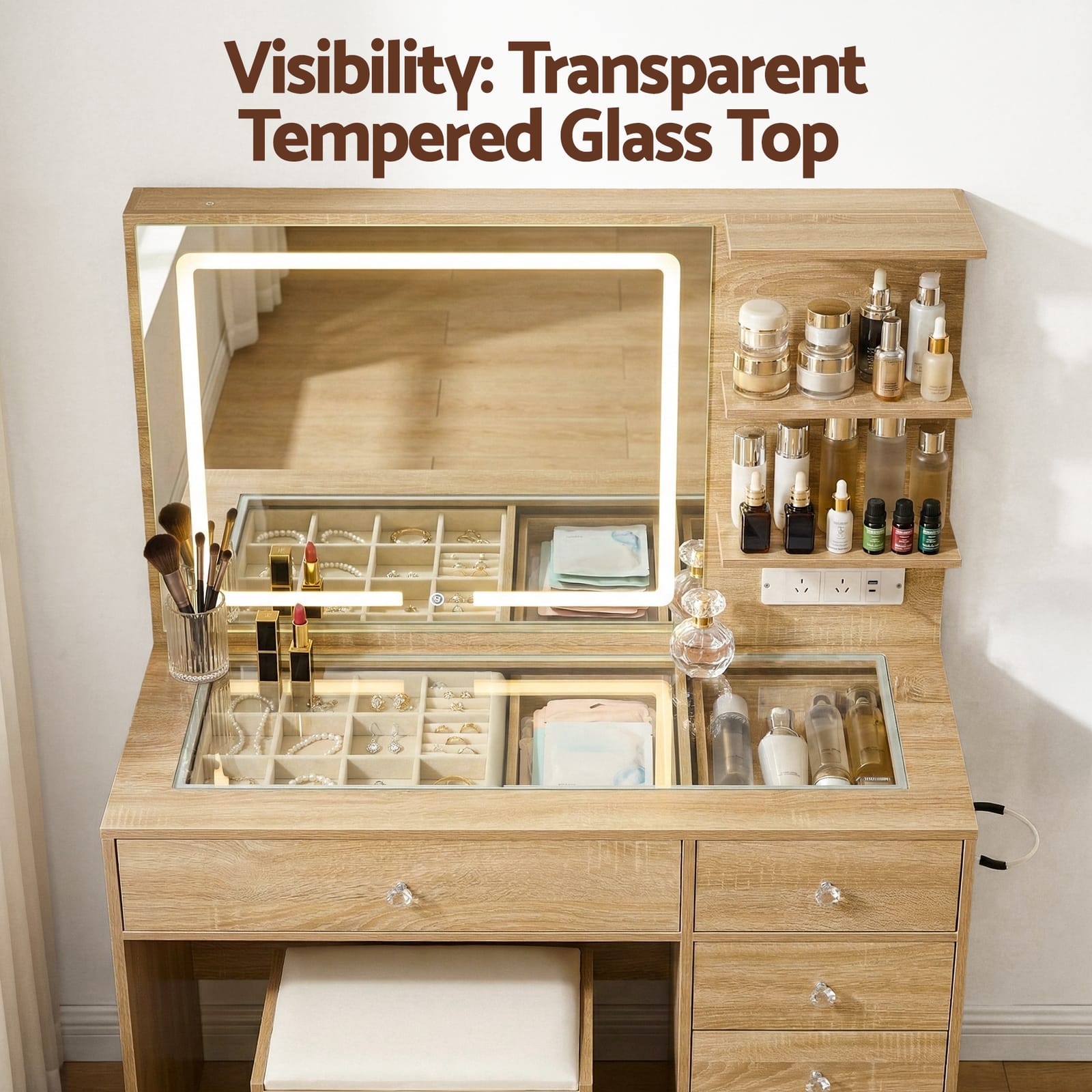 Dressing Table Vanity Set 104x43x140cm